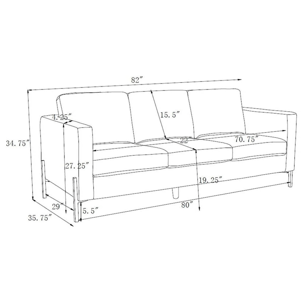 Upholstered Fabric Sofa Set with Track Arms U628