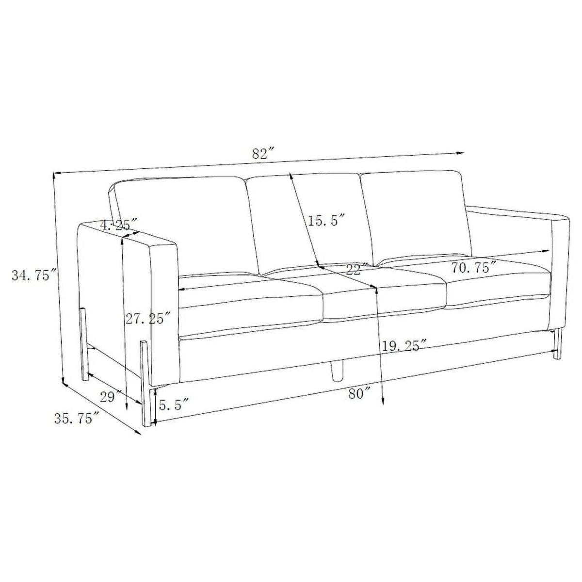 Upholstered Fabric Sofa Set with Track Arms U628
