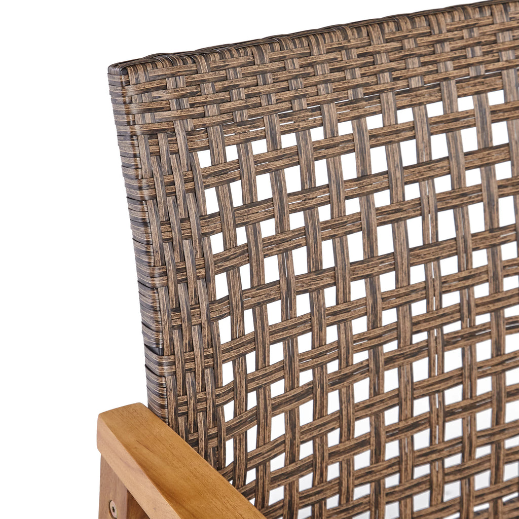 Wood and Wicker Club Chairs, Set of 2 B998267