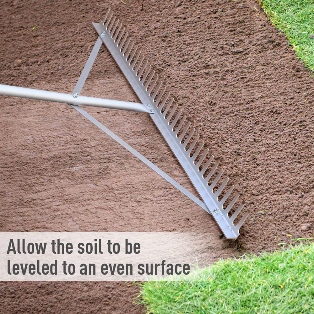 36'' Aluminum Landscape Rake with 69'' Handle N4975