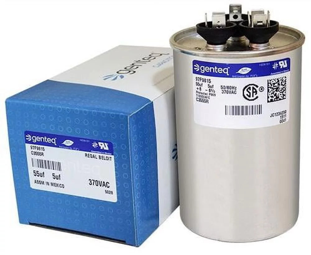 55/5 uF MFD 370 VAC Dual Round Replacement Capacitor H978