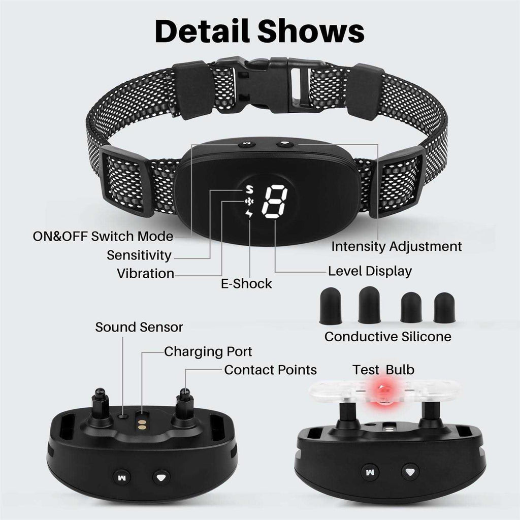 3 Modes Beep Vibration Shock Dog Bark Collar V54220