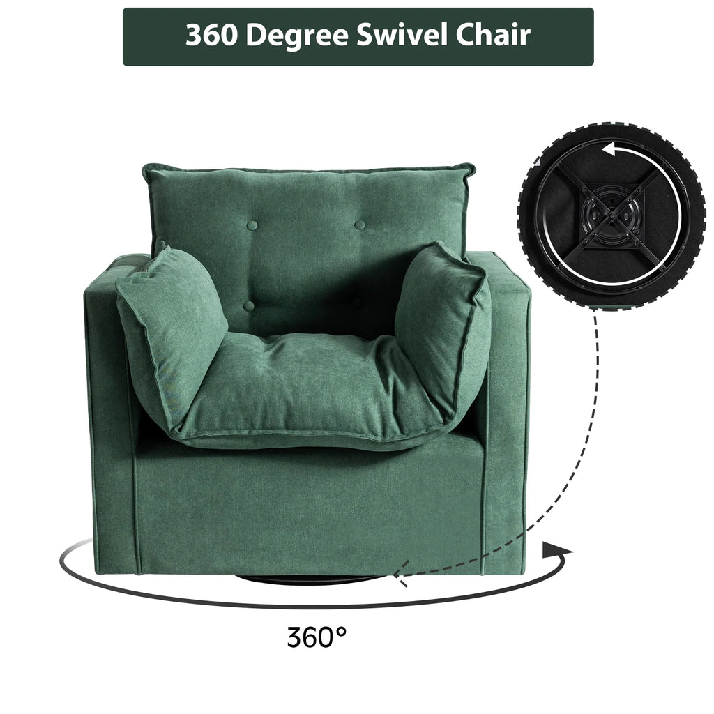 Green Upholstered Swivel Accent Chair R6436
