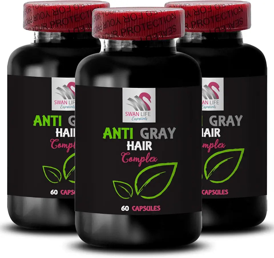 Anti Gray Hair Vitamins 3 Bottles 180 Capsules K35330