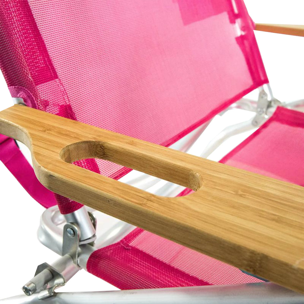Pink 16" Tall Reclining Beach Chair 4 Pack Z858