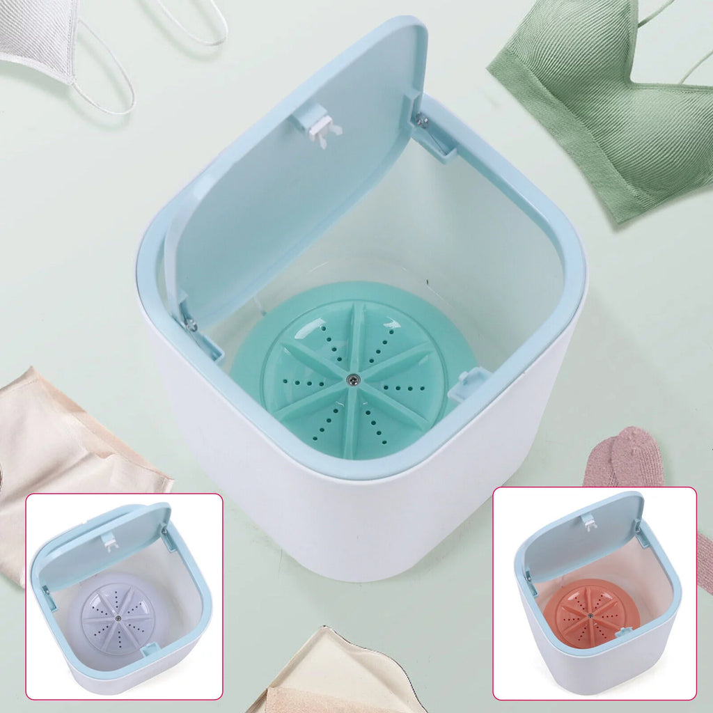 3.8L Portable Rotating Mini Washer Machine Plastic USB Blue L21352