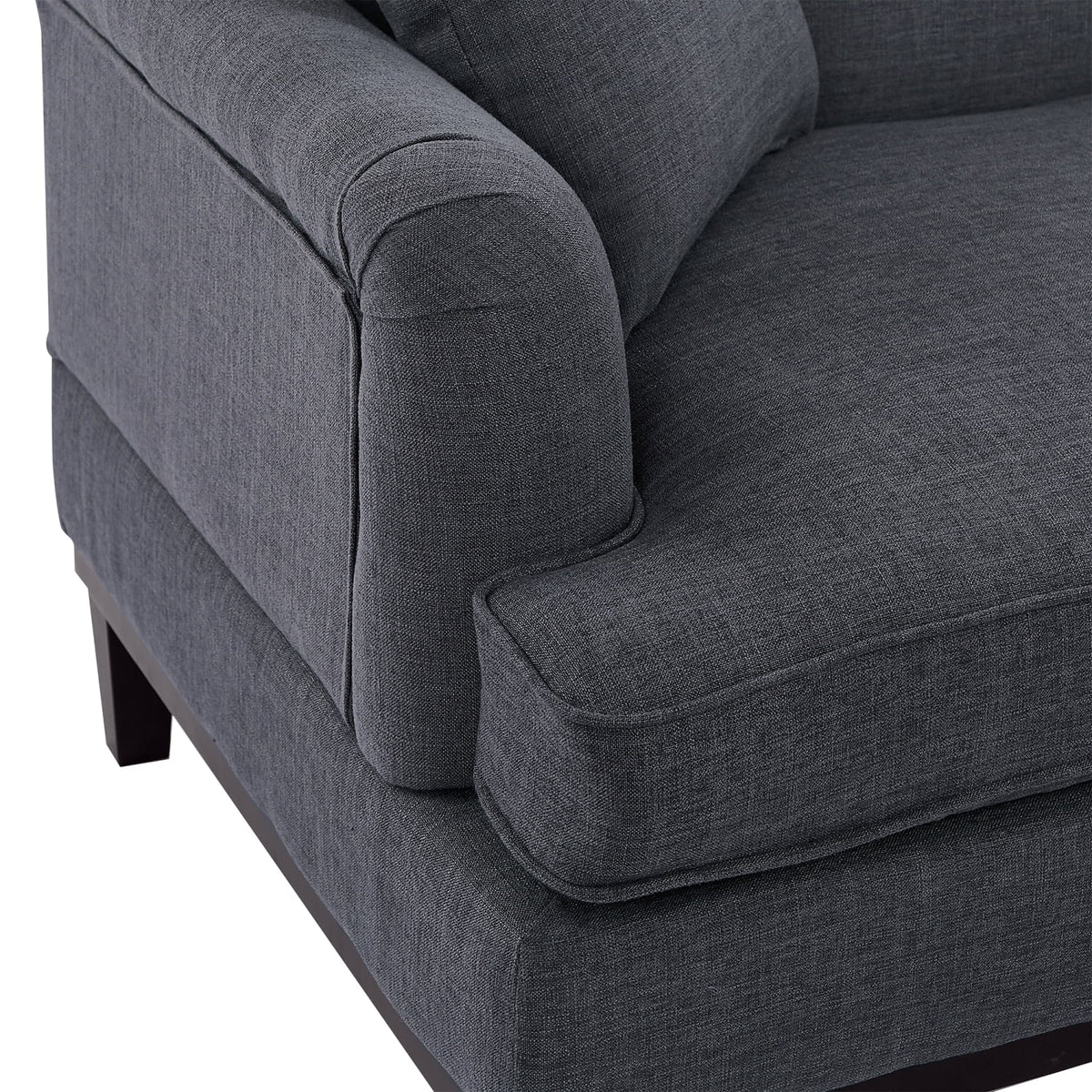 Gray Upholstered Sofa with Wooden Legs X958