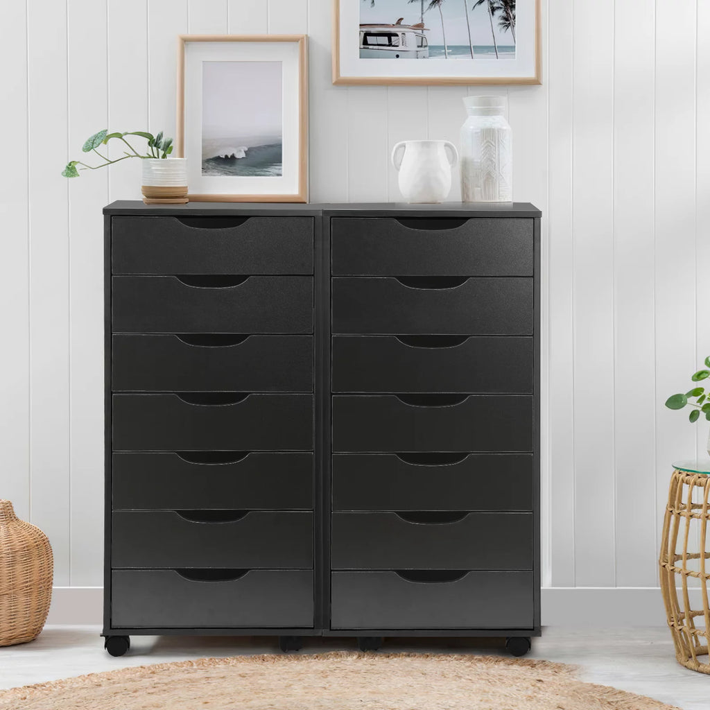 Black 7 Drawer Storage Dresser E371