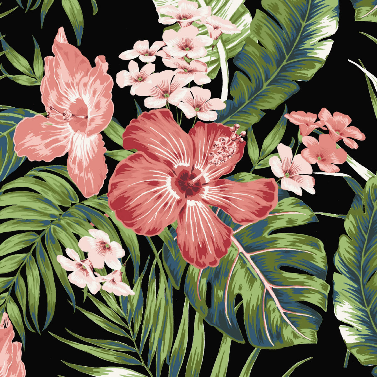 Black Tropical Outdoor 2-Piece Deep Seat Cushion I728