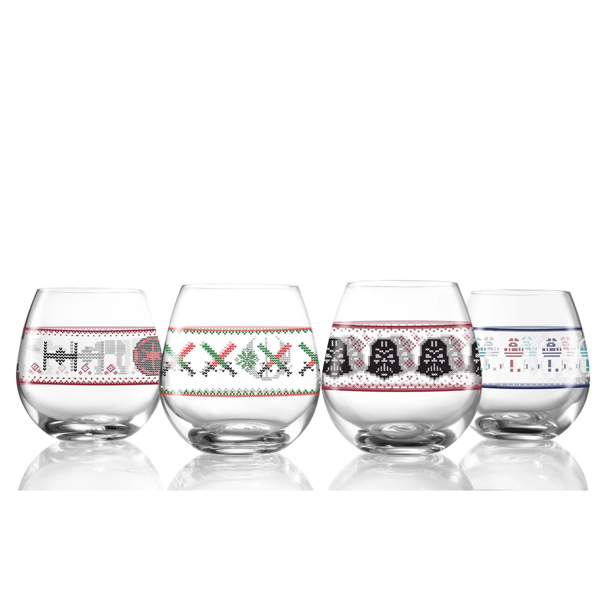 Stemless Drinking Glass Set of 4 15 oz C8307