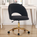 Black Faux Sherpa Upholstered Swivel Home Office Chair G28560