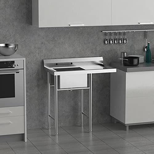 304 Stainless Steel Utility Sink with Drainboard K993