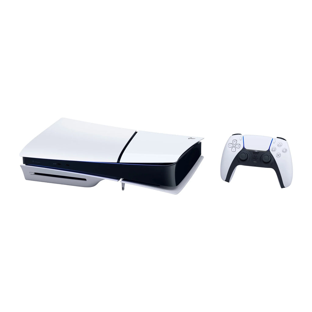 White PlayStation 5 Slim Disc Edition 1TB Gaming Console with Two Controllers Z22433