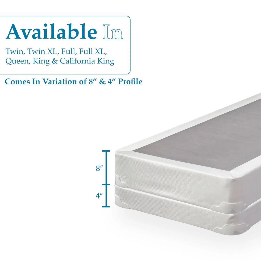 8" Split Wood Box Spring, Twin, White R859635