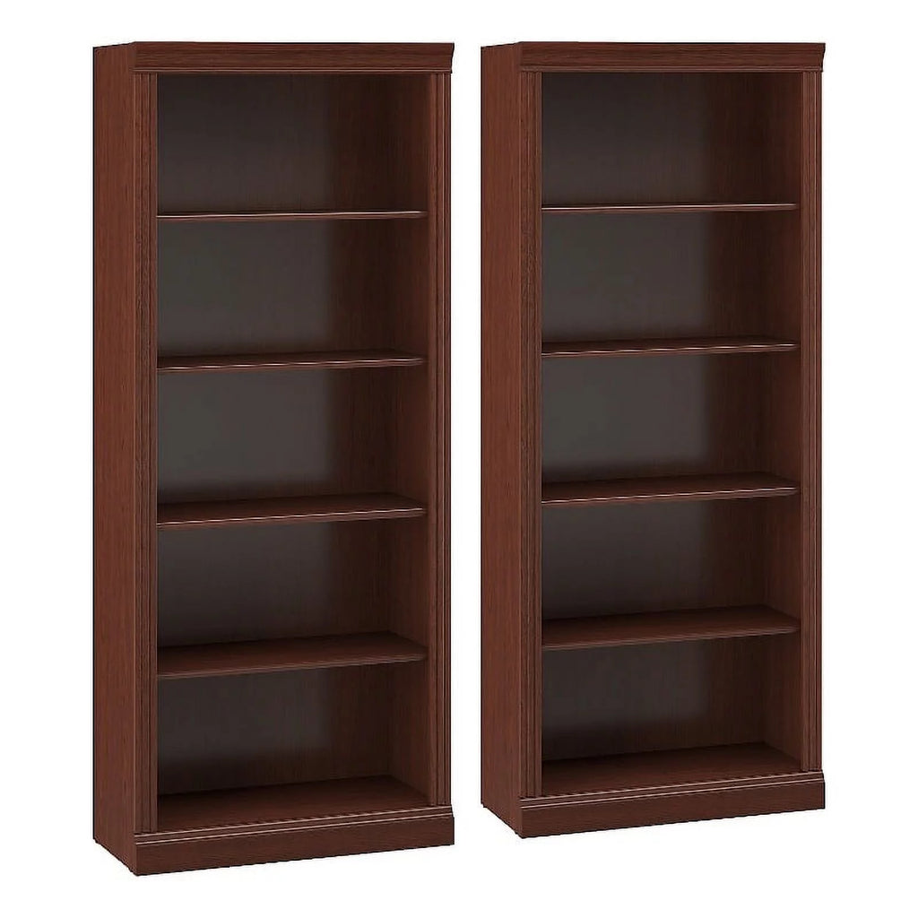 Tall 5 Shelf Bookcase Set of 2 Engineered Wood D1825