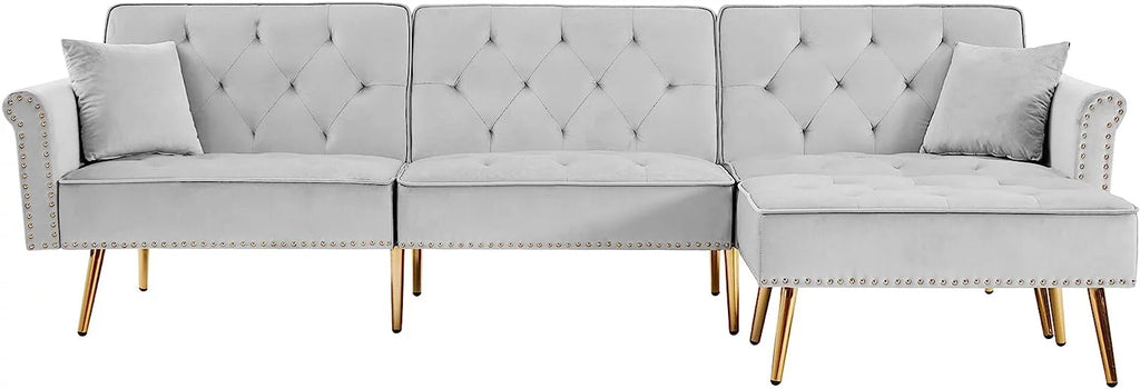 L-Shaped Sectional Sofa with Recliner and Movable Ottoman R9801