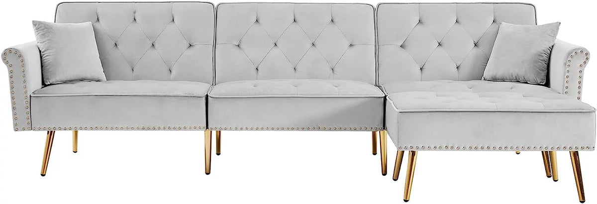 L-Shaped Sectional Sofa with Recliner and Movable Ottoman R9801