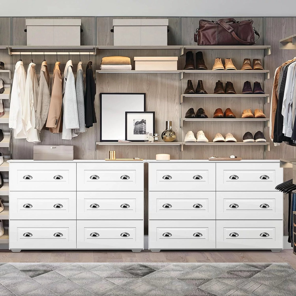 White 6 Drawer Wood Dresser G2176