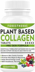 Collagen Supplements with Biotin, Hyaluronic Acid, Vitamin C, D3, E, Glutathione, Green Tea, Spirulina - 60 Tablets Y893176