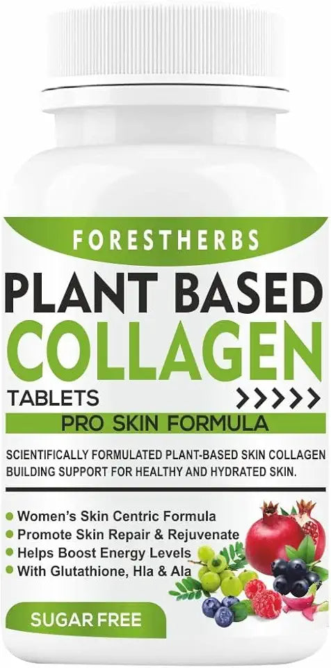 Collagen Supplements with Biotin, Hyaluronic Acid, Vitamin C, D3, E, Glutathione, Green Tea, Spirulina - 60 Tablets Y893176