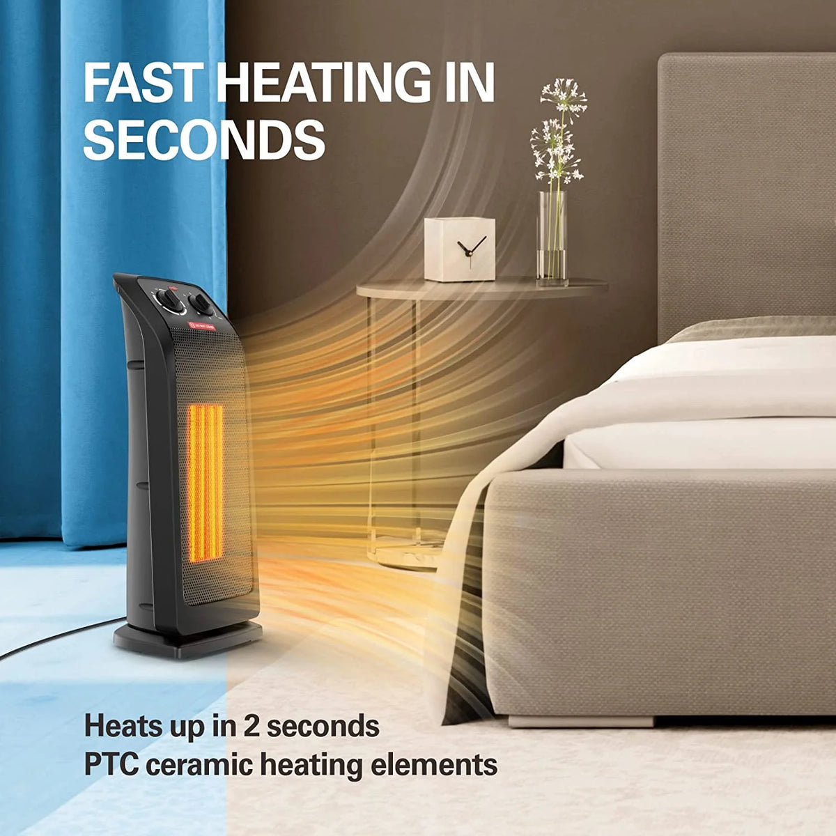 18" 1500W Ceramic Electric Tower Heater Y238