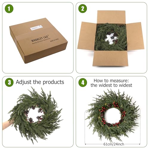 24" Artificial Christmas Wreath with LED Lights C656