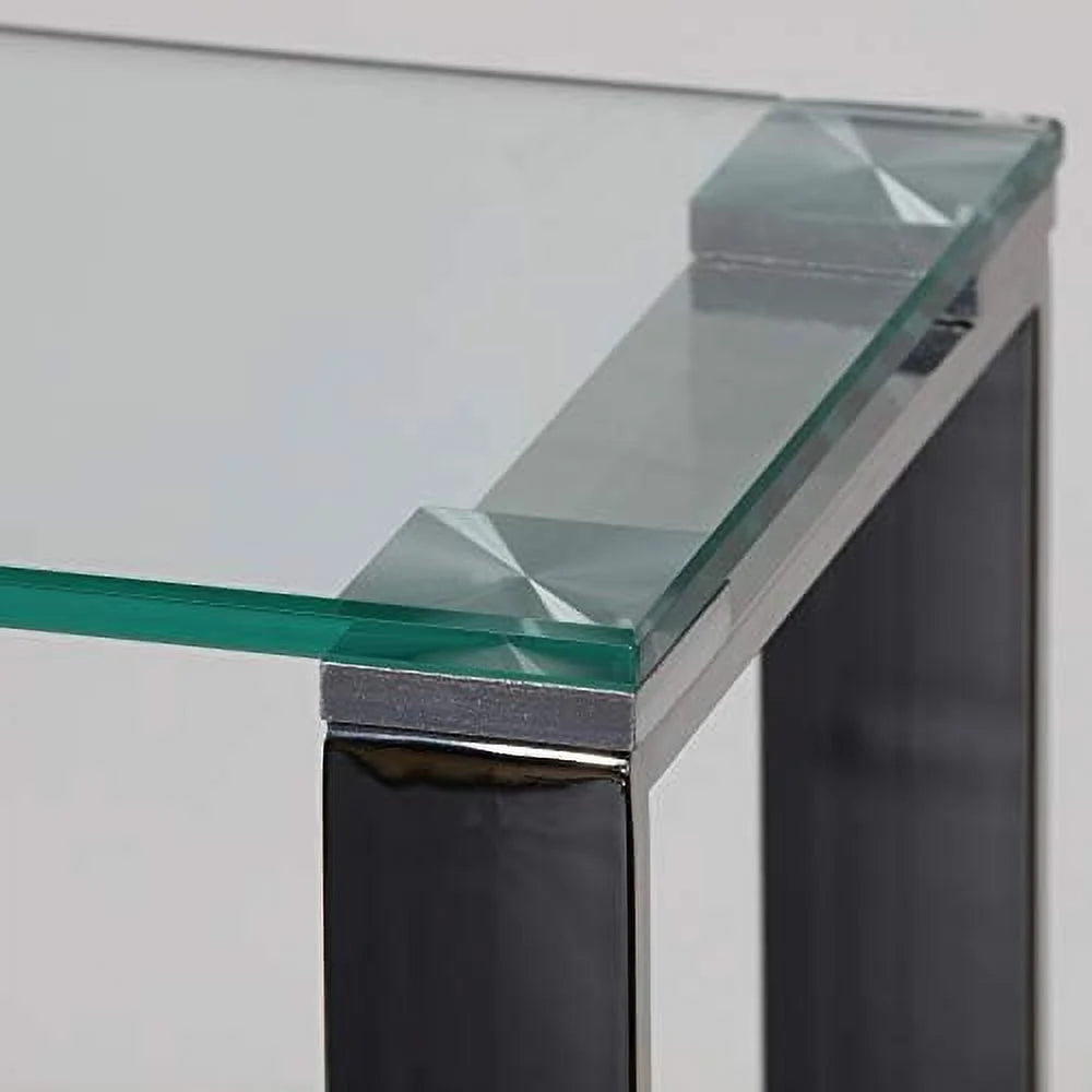 Small Glass and Stainless Steel Console Table B7264