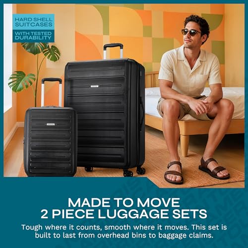 Black 3 Piece Hardshell Spinner Luggage Set N930