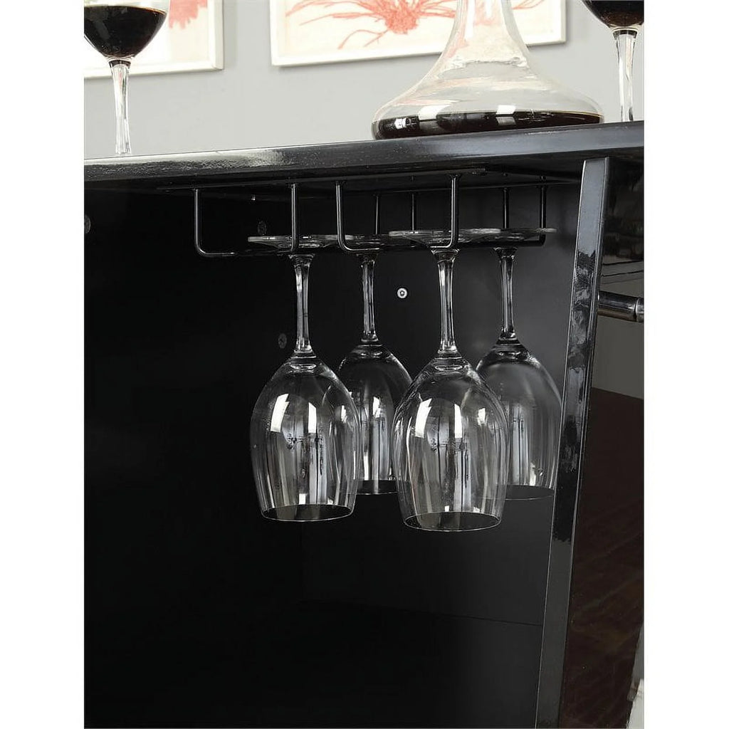 Black Faux Leather Tufted Bar Table T402702