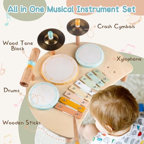 Kids Drum Set Montessori Musical Instruments Xylophone Drum Kit Y998
