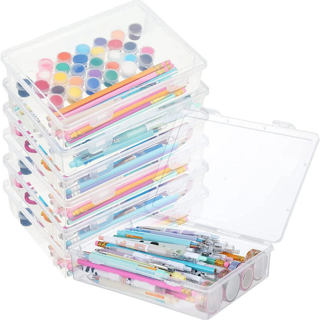 Plastic Storage Box, 7"x9"x2", 6 Pcs W4554