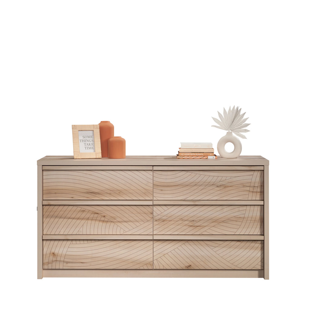 6 Drawer Wood Dresser I87121