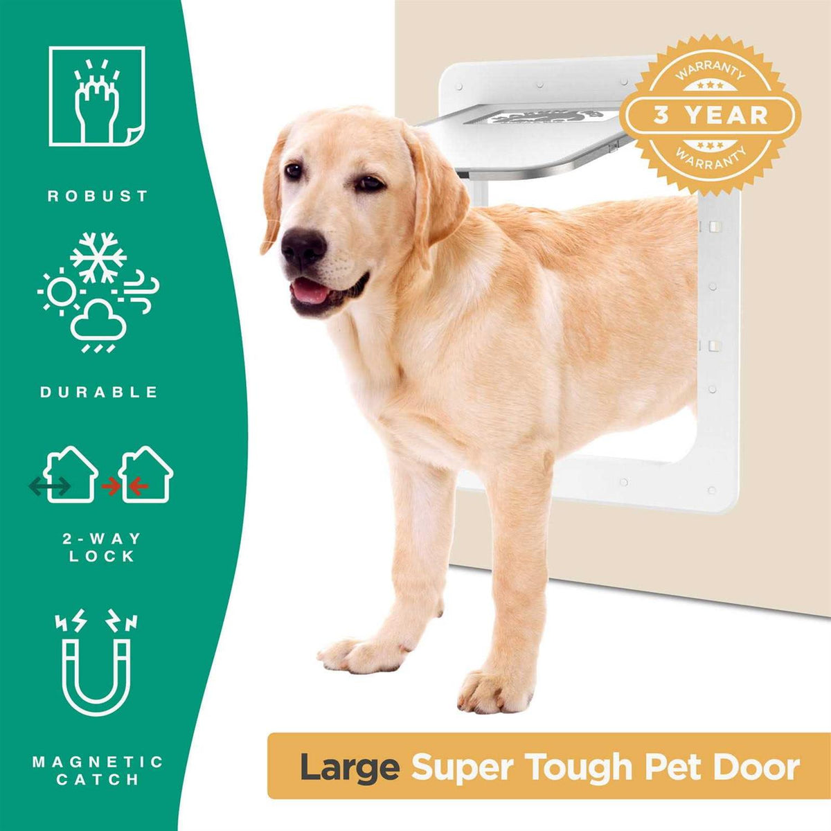 White Super Tough Pet Door S914593