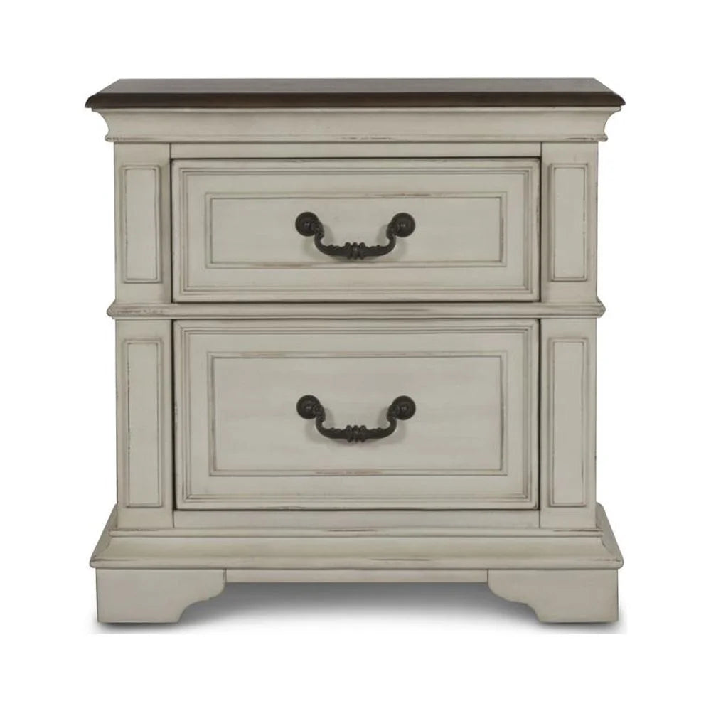 Antique White Solid Wood Frame Nightstand P82457