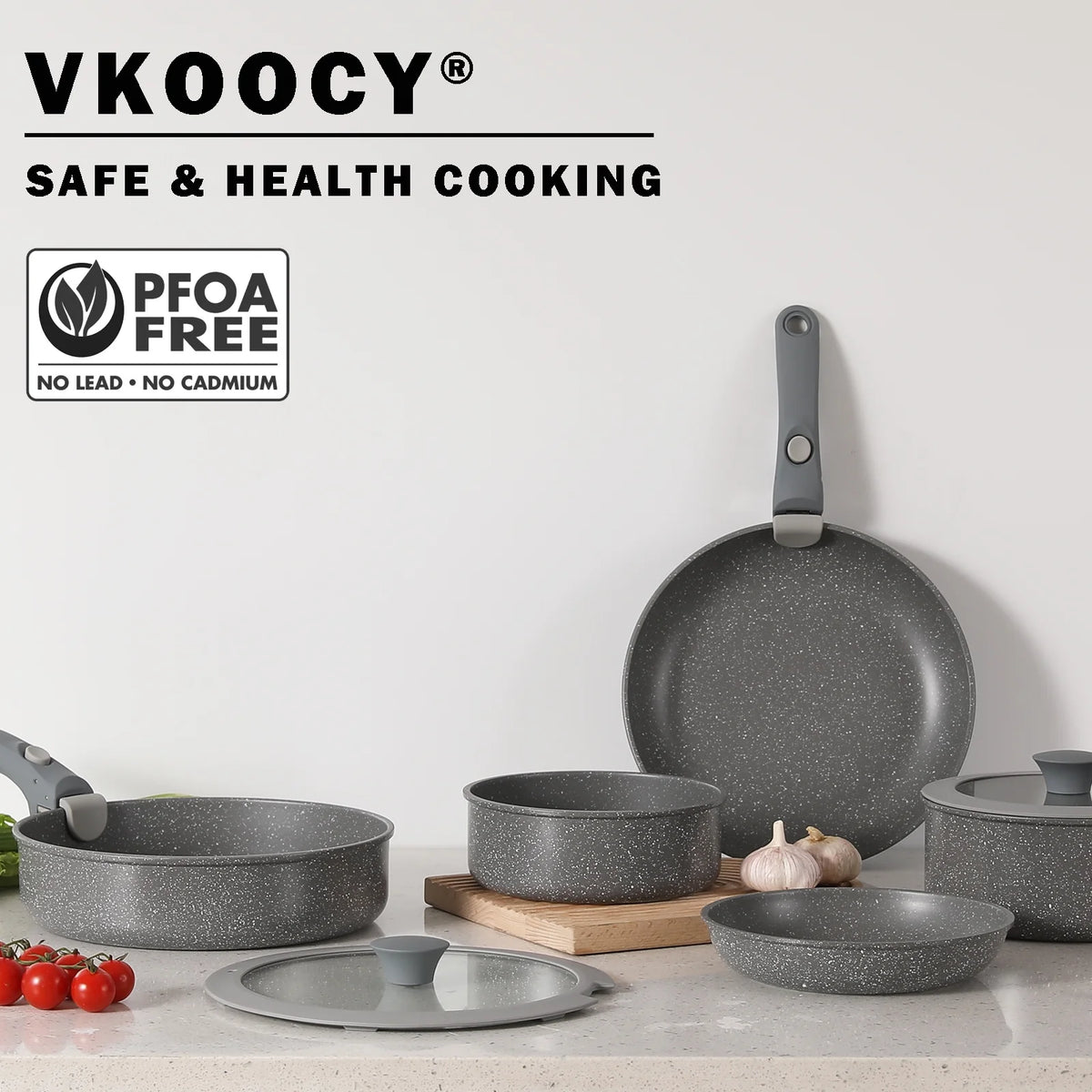 Grey Nonstick Ceramic Cookware Set L285