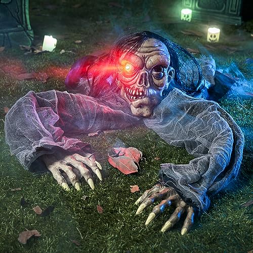 Hanging Zombie Prop with Lighted Eyes Q398
