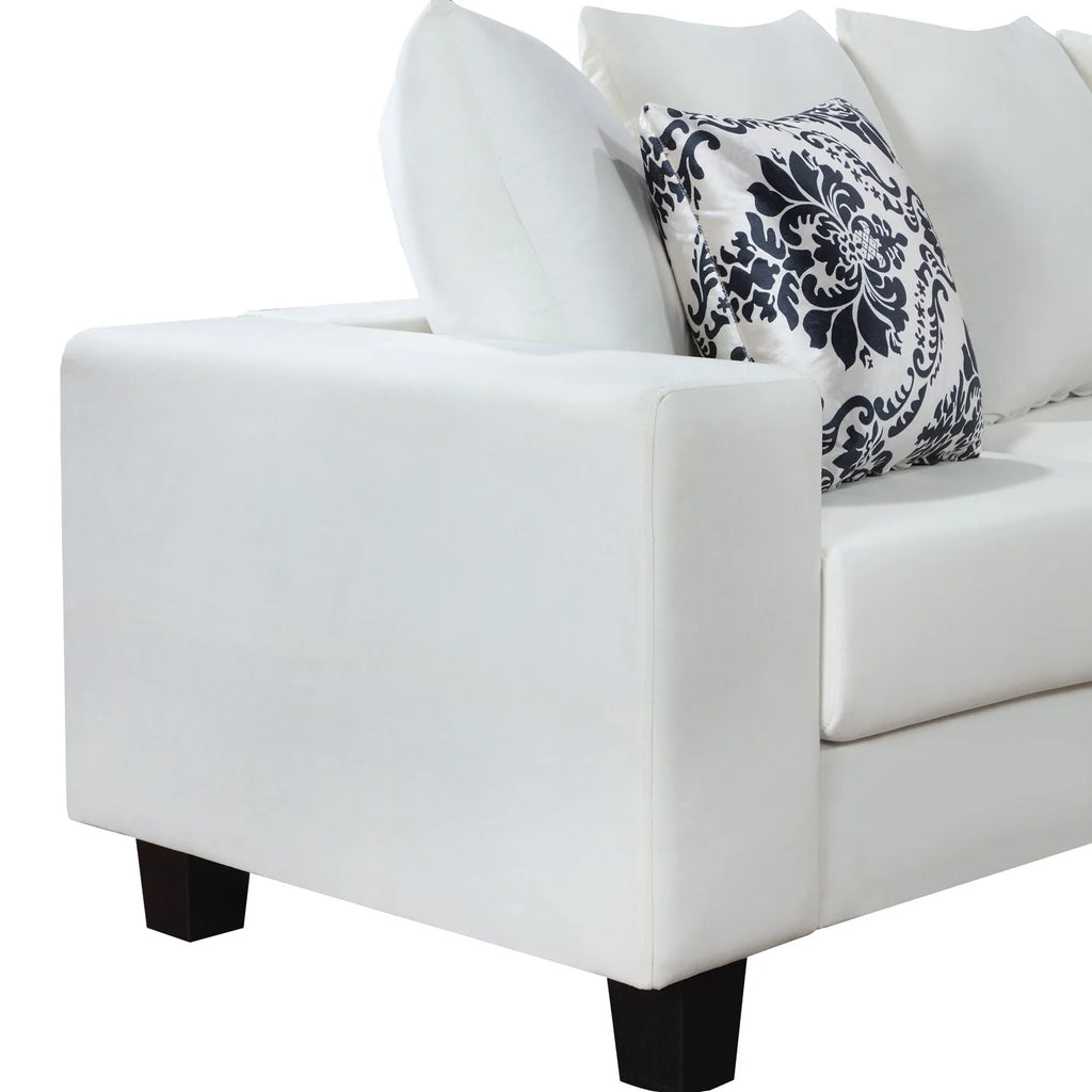 U Shape Velvet Sectional Sofa with Pillows and Chaise Lounge Y186