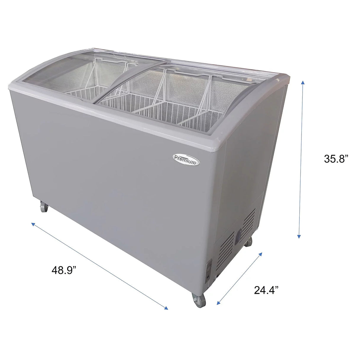 9.5 cu. ft. Curved Glass Top Chest Freezer White H549