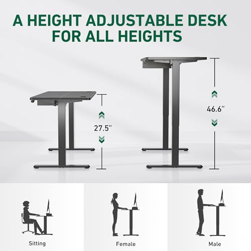 55 x 24 Inches Adjustable Height Electric Standing Desk with Drawer O99991