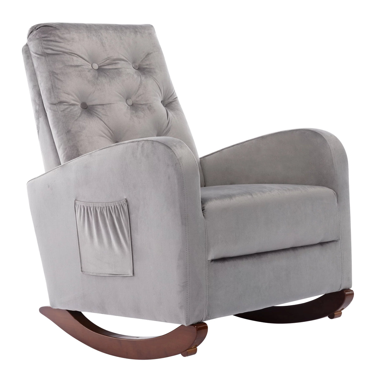 Mid-Century Modern Upholstered Rocking Armchair R31791