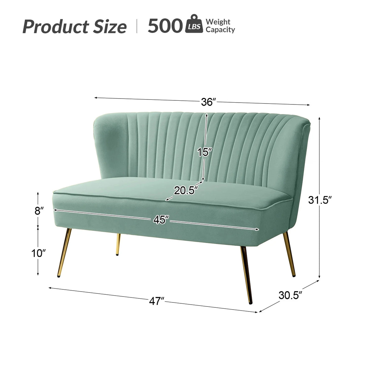 Velvet Sofa Loveseat Upholstered Tufted Back V514027