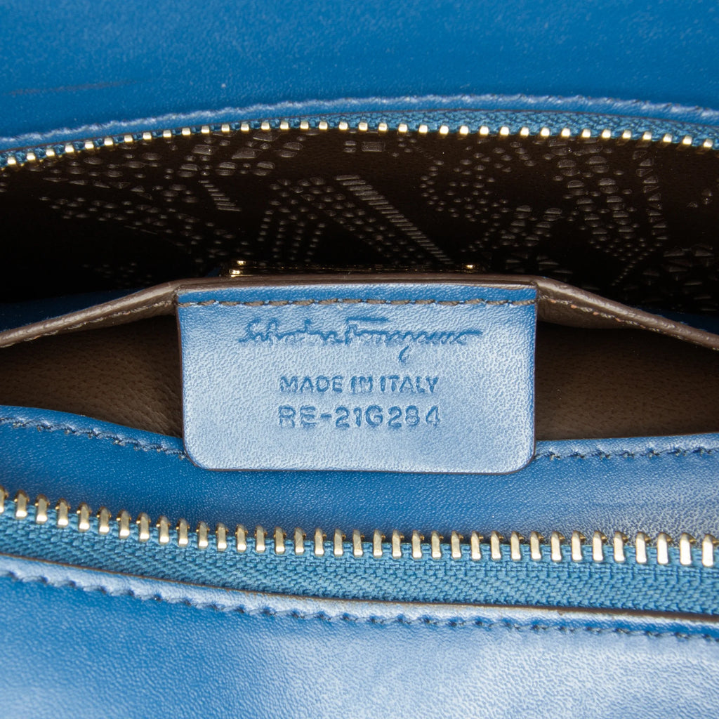Blue Calf Leather Satchel T625