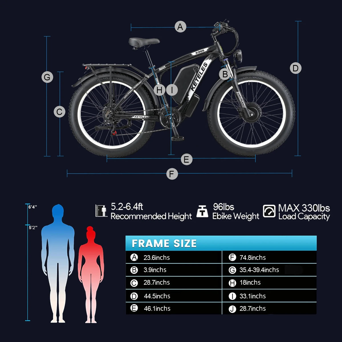 48V 23Ah Dual Motor AWD Electric Bike O709203