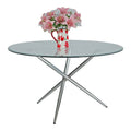 Round Steel and Glass Dining Table E687