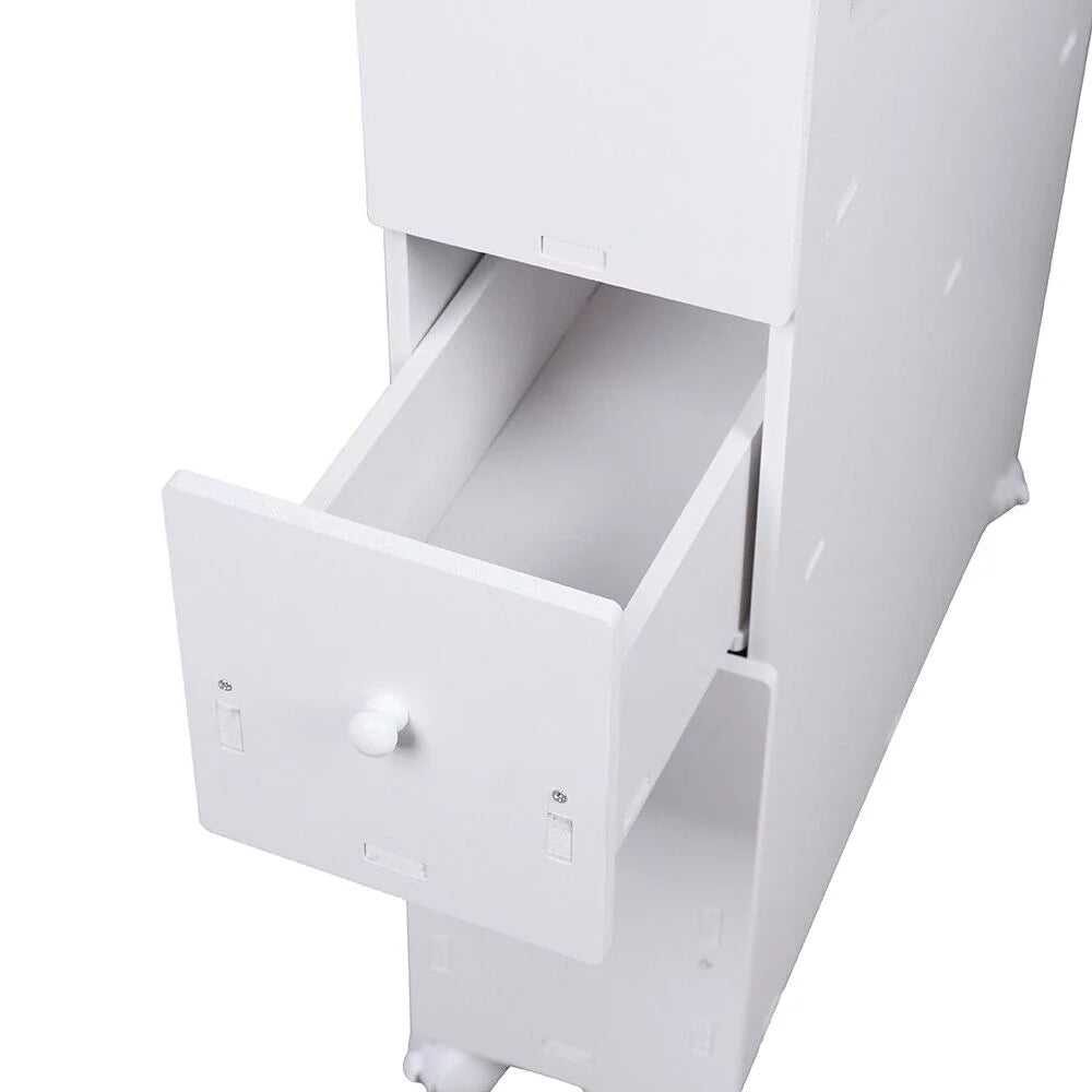 Slim Bathroom Storage Cabinet Floor Standing Organizer Shelves P397