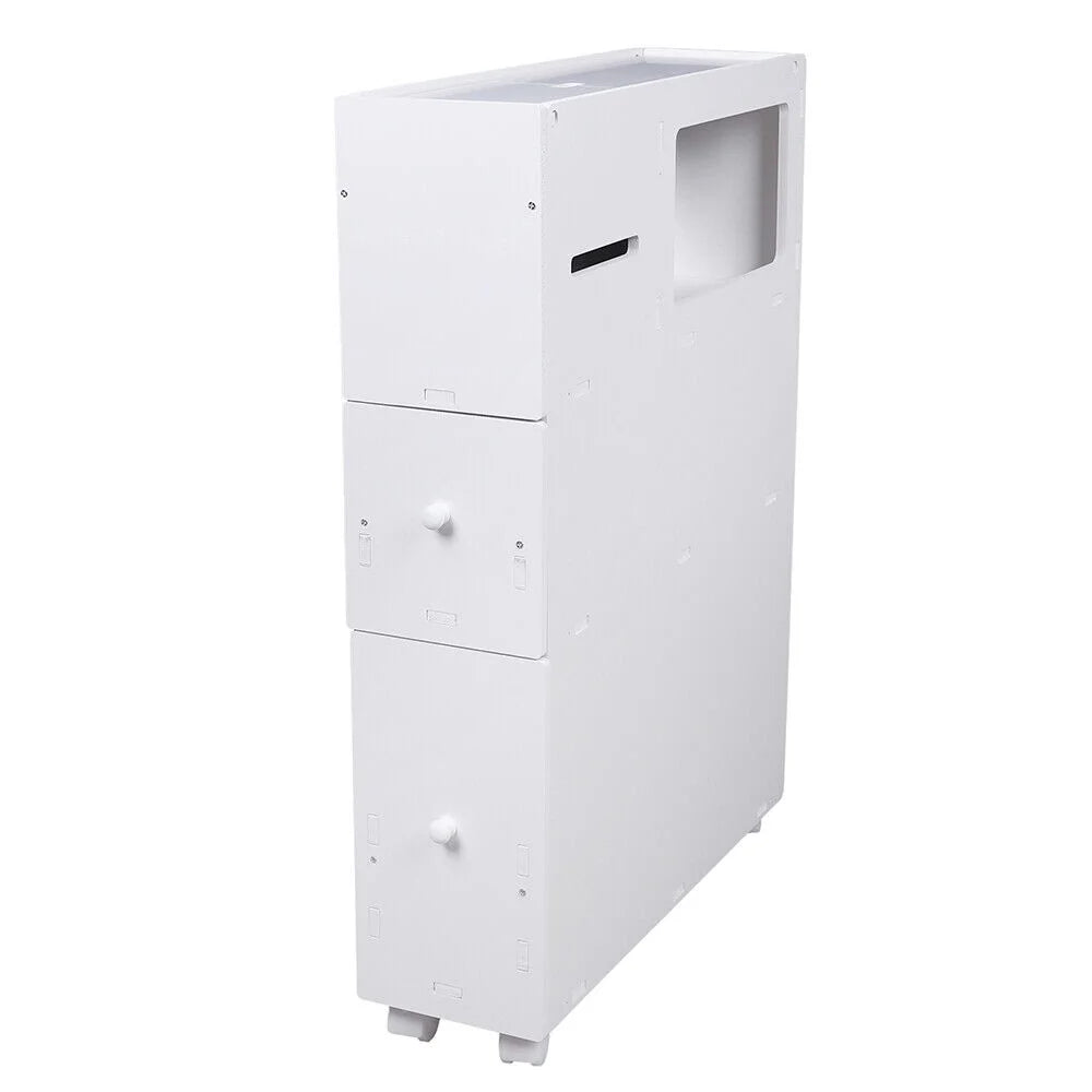 Slim Bathroom Storage Cabinet Floor Standing Organizer Shelves P397