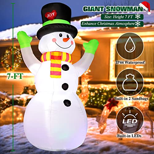 7FT Christmas Inflatable Snowman with LED Light O23615