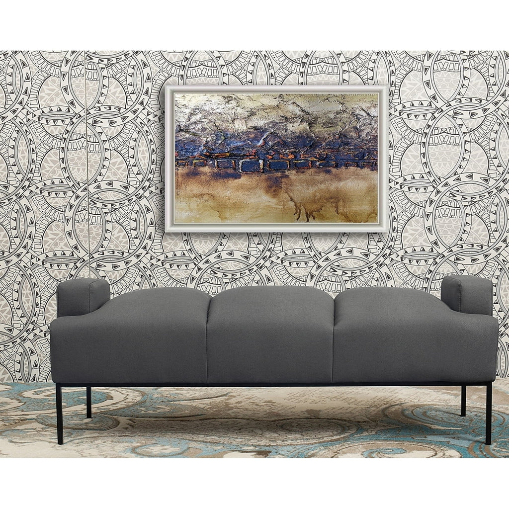 PU Leather Ottoman with Metal Frame K67343