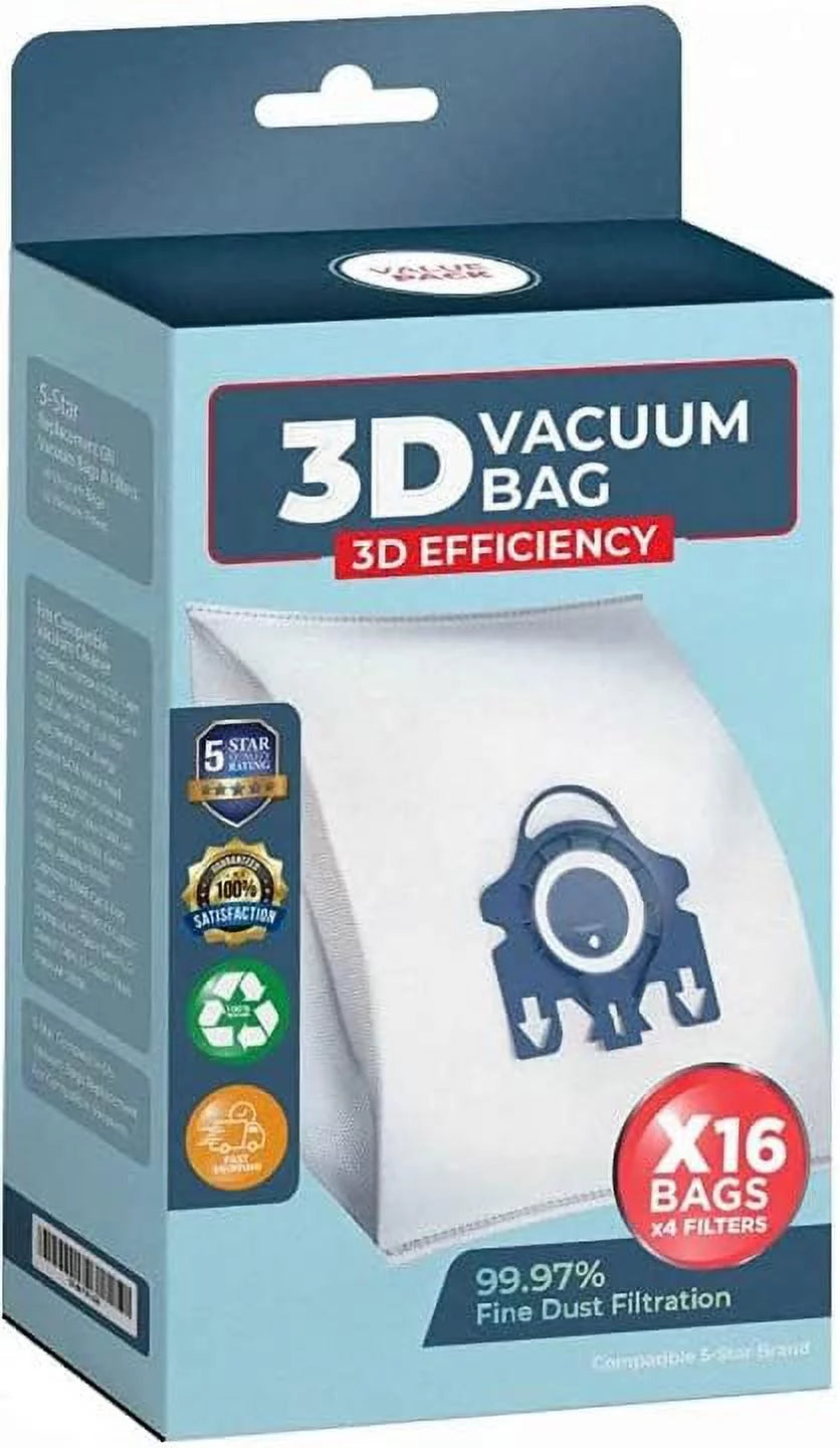 3D Vacuum Cleaner Bags 16 Dust Bags + 4 Set Filters H92774