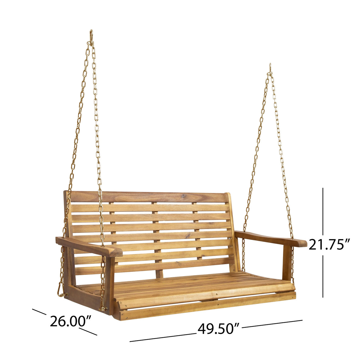 Teak Acacia Wood Porch Swing F8012